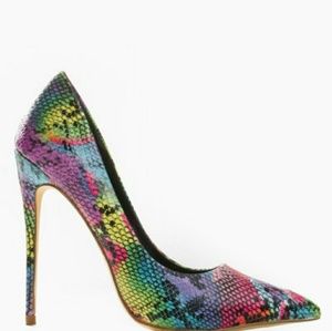 Rainbow Snakeskin Heels